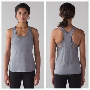 Lululemon Glide and Stride Tank sz 2 artic grey Luon EUC